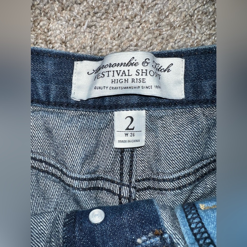Abercrombie & Fitch Festival High Rise Denim Jean Shorts Size 26 - Picture 7 of 8